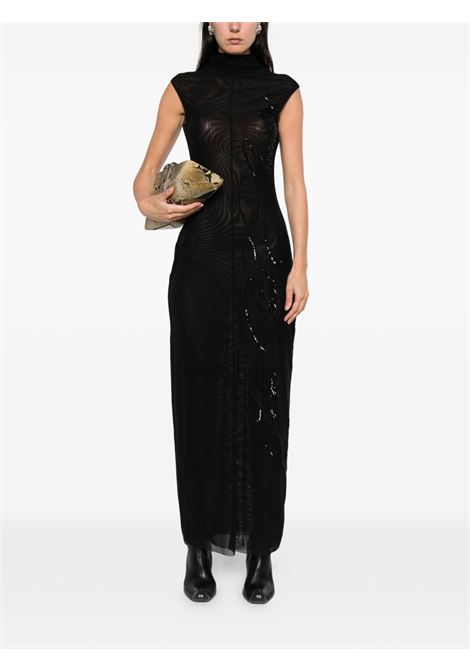 abito lungo sequin donna nero JEAN PAUL GAULTIER | 25/03-W-DR022-M00100